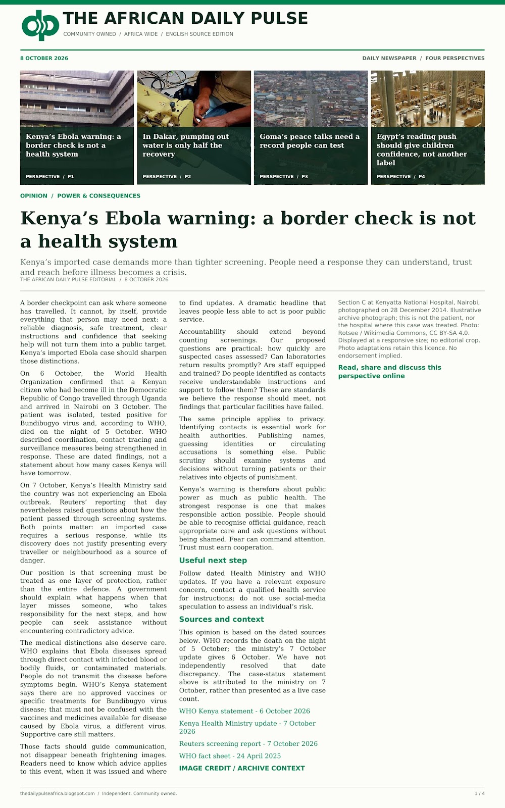 Front page: 8 October 2026